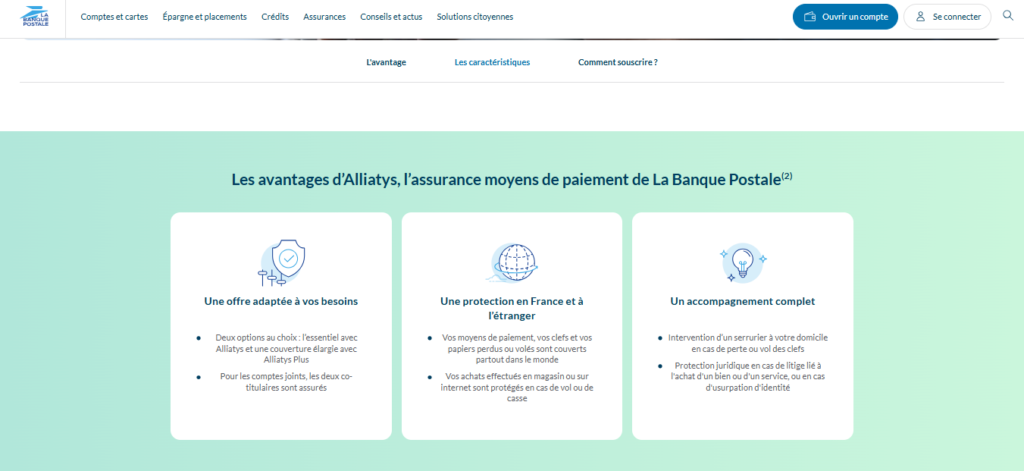 Alliatys : assurance moyens de paiement de la Banque Postale, garanties et fonctionnement