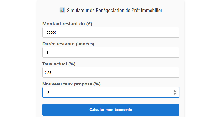 Calculette renégociation prêt Oulala : simuler, comparer et optimiser son crédit immobilier